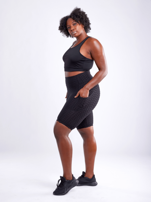 JupiterGear High-Waisted Scrunch Yoga Shorts with Hip Pockets