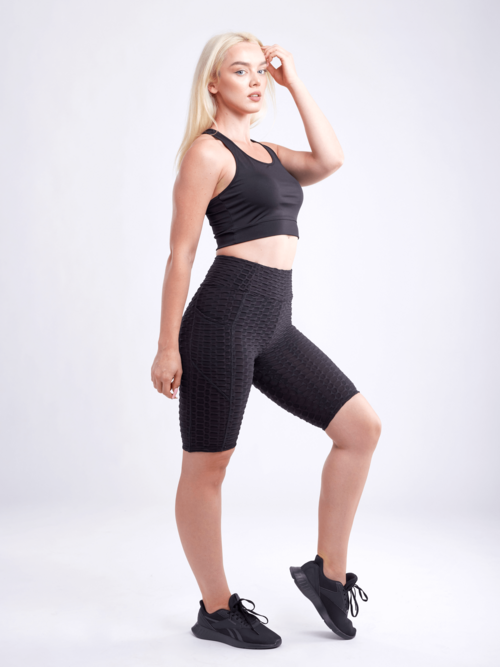 JupiterGear High-Waisted Scrunch Yoga Shorts with Hip Pockets